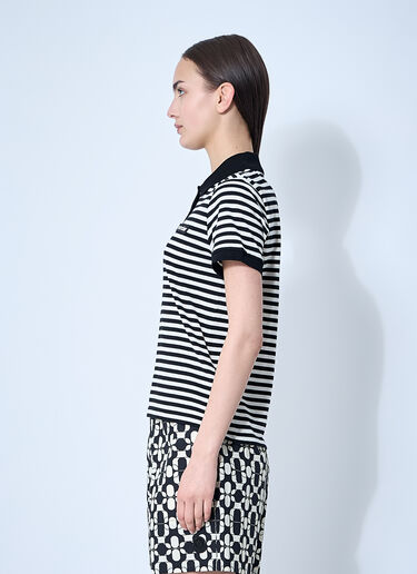 Striped Logo Motif Polo Shirt Moncler Striped Logo Motif Polo Shirt Black mon0260024