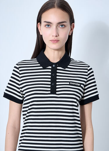 Striped Logo Motif Polo Shirt Moncler Striped Logo Motif Polo Shirt Black mon0260024