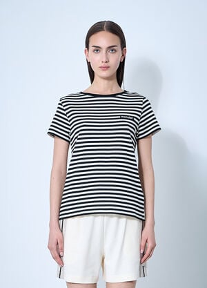 Moncler Striped Logo Motif T-Shirt Black mon0260026