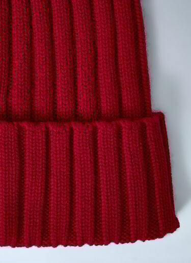 Logo Motif Beanie Hat Moncler Logo Motif Beanie Hat Red mon0261034