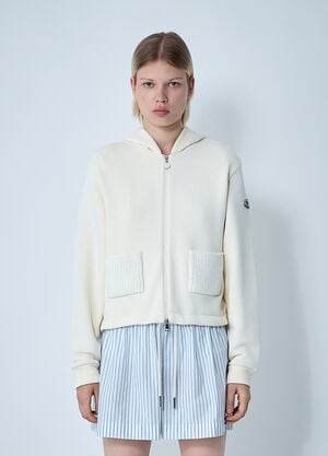 Moncler Zip-Up Cardigan Beige mon0261041