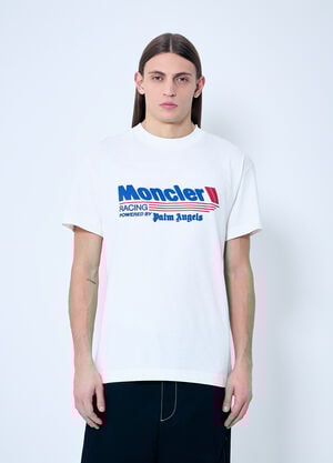 8 Moncler Palm Angels Logo Print T-Shirt White mpa0159003