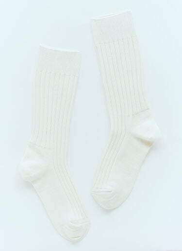 Logo Patch Socks Moncler x Palm Angels Logo Patch Socks White mpa0355008