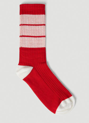 Logo Striped Socks Meryll Rogge Logo Striped Socks Red mrl0252014