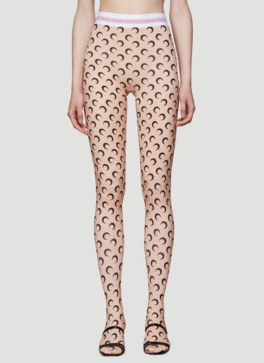 Logo Crescent Moon Leggings Marine Serre Logo Crescent Moon Leggings Beige mrs0236024