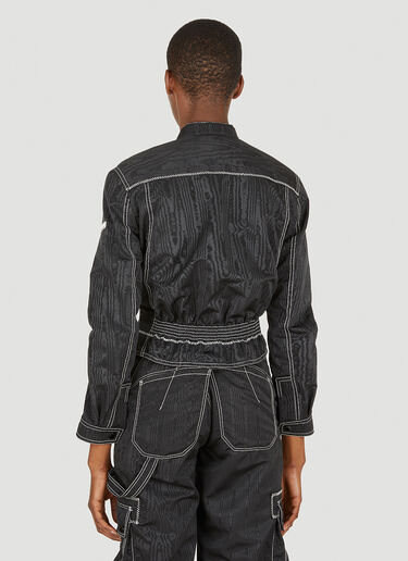 Marine Serre Contast Stitching Racing Jacket Black mrs0252005
