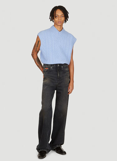 Boiled Cable Vest Martine Rose Boiled Cable Vest Blue mtr0154011