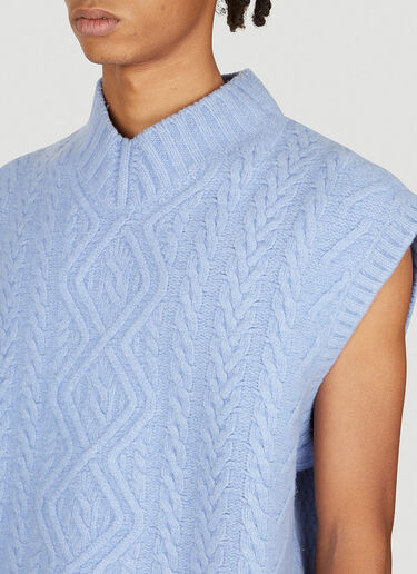 Boiled Cable Vest Martine Rose Boiled Cable Vest Blue mtr0154011