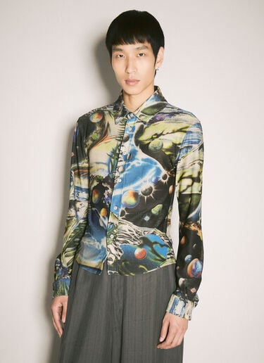 Printed Stretch Shirt Martine Rose Printed Stretch Shirt Multicolour mtr0158008