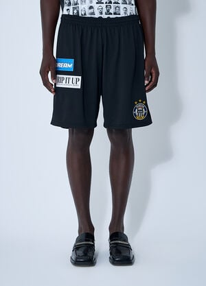 Martine Rose Logo Motif Football Shorts Black mtr0159006