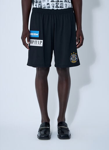 Logo Motif Football Shorts Martine Rose Logo Motif Football Shorts Black mtr0159006