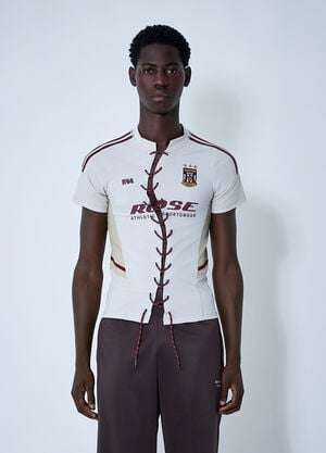 Martine Rose Lace-Up Logo Motif Football Shirt Grey mtr0159009