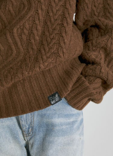 Wool Cable Knit Sweater Martine Rose Wool Cable Knit Sweater Brown mtr0253008