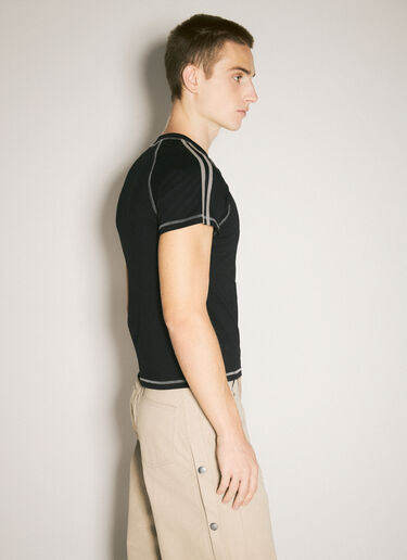 Raglan Shrunken T-Shirt Martine Rose Raglan Shrunken T-Shirt Black mtr0358008