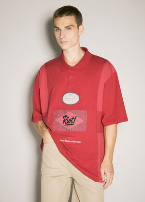 Martine Rose Oversized Panel Polo Shirt Red mtr0358011
