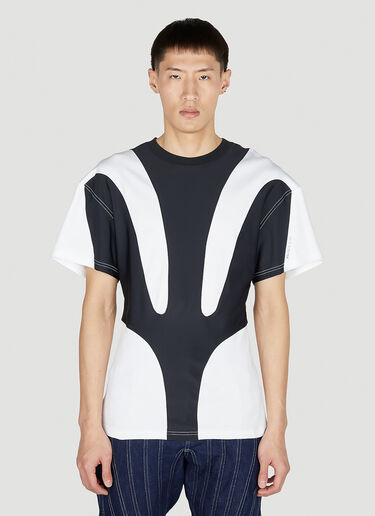 Mugler Contrast Panel T-Shirt White mug0151002