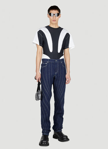 Mugler Contrast Panel T-Shirt White mug0151002