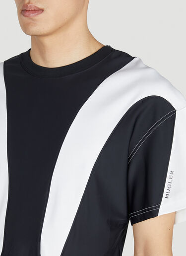 Mugler Contrast Panel T-Shirt White mug0151002