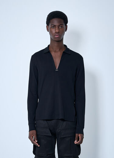 Mugler V Neck Shirt With Hardware Black mug0160006
