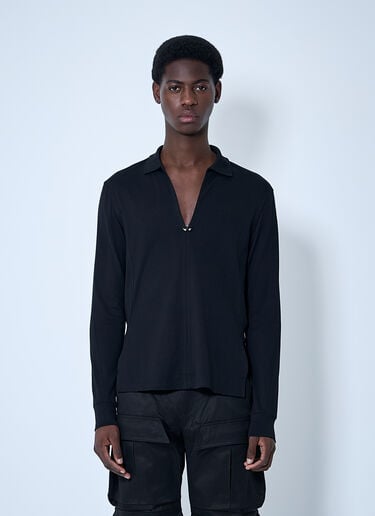 V Neck Shirt With Hardware Mugler V Neck Shirt With Hardware Black mug0160006