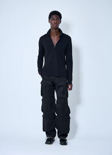Mugler V Neck Shirt With Hardware Black mug0160006