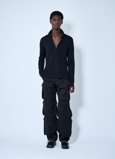 V Neck Shirt With Hardware Mugler V Neck Shirt With Hardware Black mug0160006