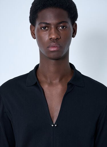 V Neck Shirt With Hardware Mugler V Neck Shirt With Hardware Black mug0160006
