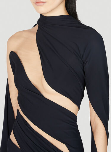 Draped Cut Out Dress Mugler Draped Cut Out Dress Black mug0251001