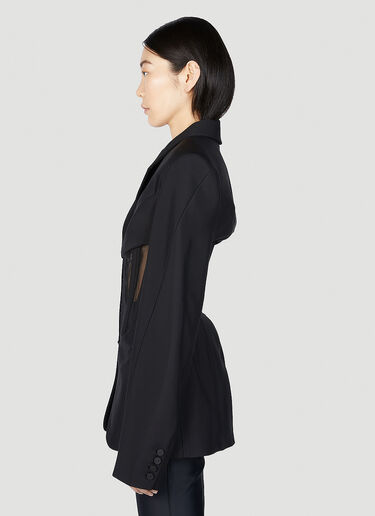 Mugler Mesh Corset Panel Blazer Black mug0251013