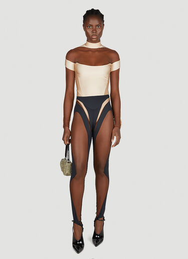 컷아웃 일루전 보디슈트 Mugler 컷아웃 일루전 보디슈트 베이지 mug0251040