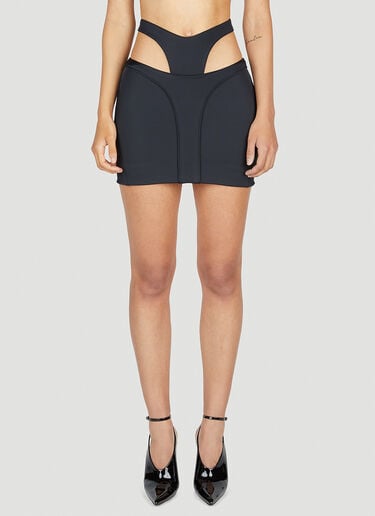 Mugler Thong Mini Skirt Black mug0252011