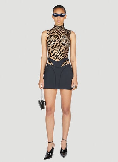 Mugler Thong Mini Skirt Black mug0252011