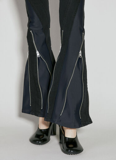 Slited Bi-Material Spiral Jeans Mugler Slited Bi-Material Spiral Jeans Black mug0254013