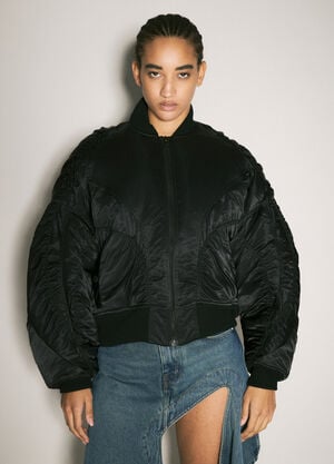 Mugler Satin Bomber Jacket Black mug0258002