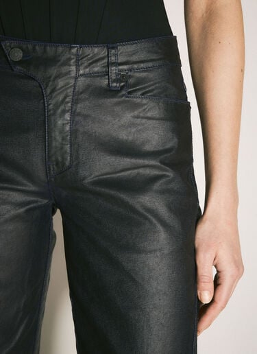 Mugler Waxed Straight Leg Pants Black mug0258017