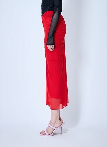 Mesh Ruched Skirt Mugler Mesh Ruched Skirt Red mug0259002