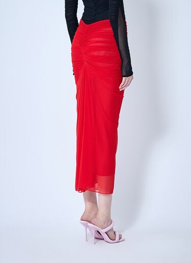 Mesh Ruched Skirt Mugler Mesh Ruched Skirt Red mug0259002