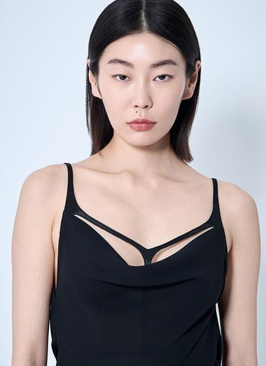 Mugler 绉纱长款连衣裙  黑色 mug0259003