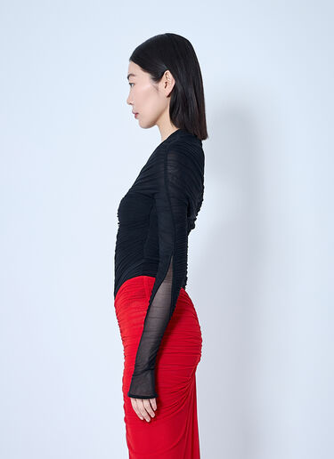 Ruched Mesh Bodysuit Mugler Ruched Mesh Bodysuit Black mug0259004