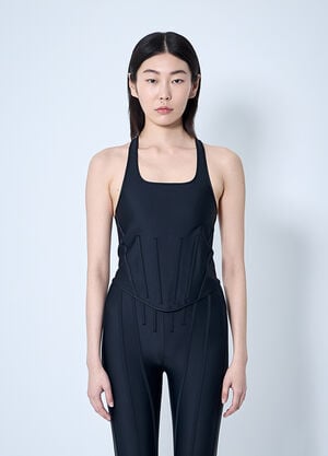Mugler Stretch Corset Top Black mug0259006