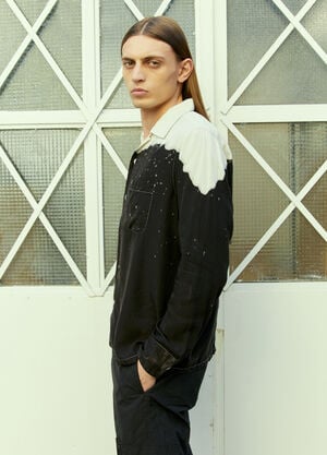 NÒMARYTHM TEXTILE Hand Dyed Open Collar Shirt Black nma0154008