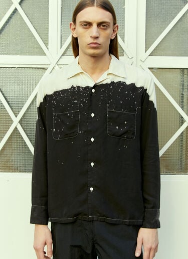 NÒMARYTHM TEXTILE Hand Dyed Open Collar Shirt Black nma0154008