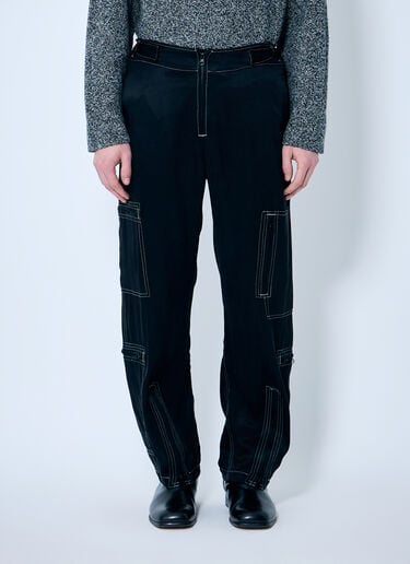 NÒMARYTHM TEXTILE 缎面飞行员长裤  黑色 nma0158004