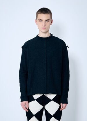 NÒMARYTHM TEXTILE Assemblage Wool-Blend Top Grey nma0158009