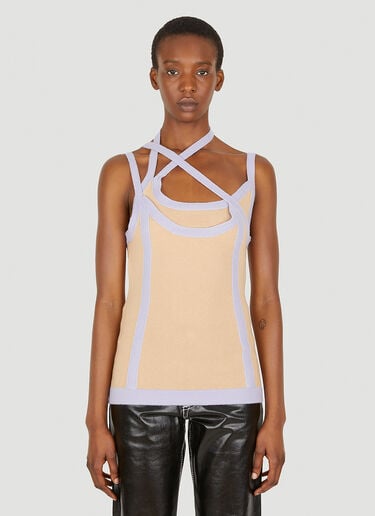 Asymmetric Knit Top Ninamounah Asymmetric Knit Top Beige nmo0248007