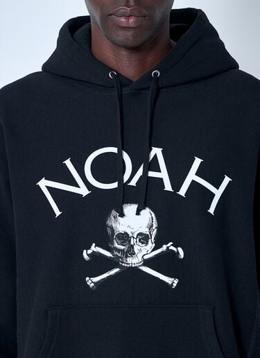 Logo Motif Hooded Sweatshirt Noah Logo Motif Hooded Sweatshirt Black noa0160017