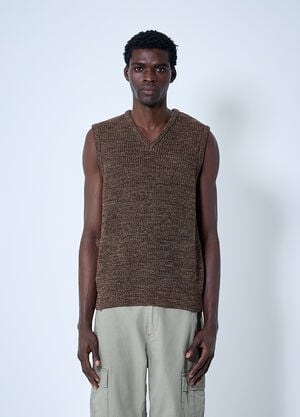 Noah Twisted Yarn Sweater Vest Brown noa0160019