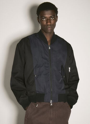Panelled Bomber Jacket O.FILES Panelled Bomber Jacket Black ofl0158006