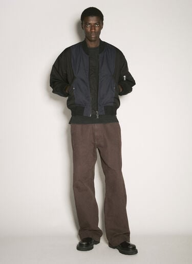 Panelled Bomber Jacket O.FILES Panelled Bomber Jacket Black ofl0158006