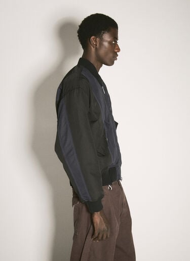 Panelled Bomber Jacket O.FILES Panelled Bomber Jacket Black ofl0158006